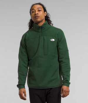 Green The North Face Canyonlands High Altitude ½-Zip Men's Pullover | MALAYSIA EHAWLI