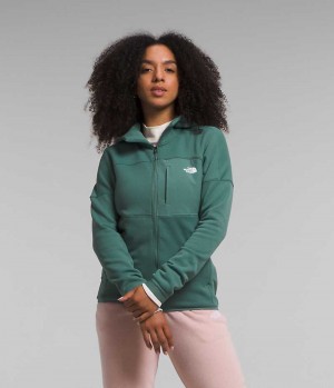 Green The North Face Canyonlands High Altitude Hoodie Women's Fleece Jacket | MALAYSIA PYNHCB