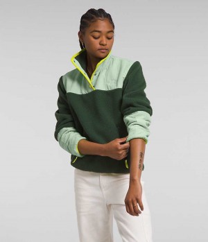 Green The North Face Cragmont Fleece ¼-Snap Women's Pullover | MALAYSIA SUAXGH