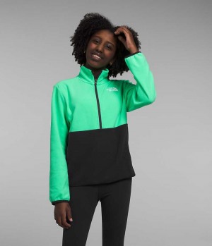 Green The North Face Glacier ¼-Zip Girls' Pullover | MALAYSIA RQVDGJ