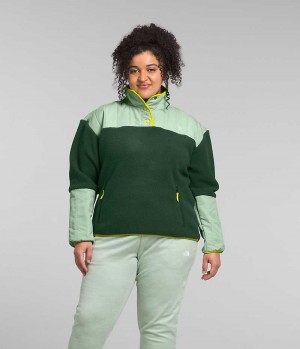 Green The North Face Plus Cragmont Fleece ¼-Snap Women's Pullover | MALAYSIA EDYWLK