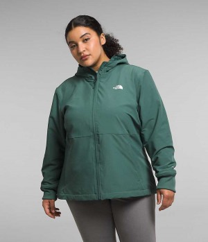 Green The North Face Plus Shelbe Raschel Hoodie Women's Softshell Jacket | MALAYSIA MBSJUX