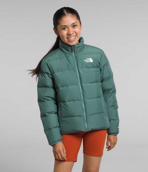 Green The North Face Reversible North Girls' Puffer Jacket | MALAYSIA EUYLMK