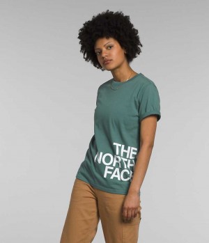 Green The North Face Short Sleeve Brand Proud Women's T-Shirt | MALAYSIA AEOCNK