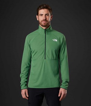 Green The North Face Summit Series FUTUREFLEECE™ LT ½-Zip Men's Pullover | MALAYSIA OCZGLP