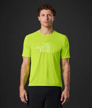 Green The North Face Summit Series High Trail Run Short Sleeve Men's T-Shirt | MALAYSIA SYGECX