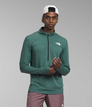 Green The North Face Sunriser ¼-Zip Men's Sweatshirt | MALAYSIA JURTQF