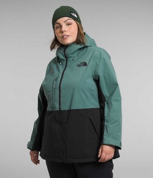 Green / Black The North Face Plus Freedom Stretch Women's Insulated Jacket | MALAYSIA QDCUYE