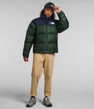 Green / Navy The North Face 1996 Retro Nuptse Men's Puffer Jacket | MALAYSIA GPMDIE