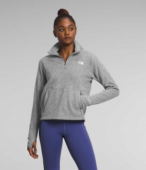 Grey The North Face Alpine Polartec® 100 ¼-Zip Cowl Women's Sweatshirt | MALAYSIA VBITNM