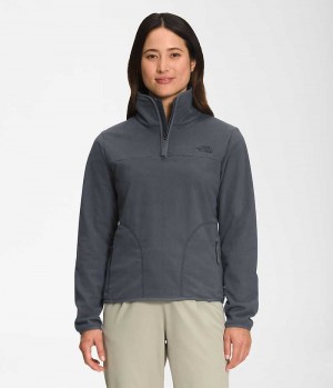 Grey The North Face Polar Osito ¼-Zip Women's Sweatshirt | MALAYSIA HQTMGB