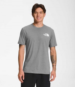 Grey The North Face Short Sleeve Box NSE Men's T-Shirt | MALAYSIA XTBKWA