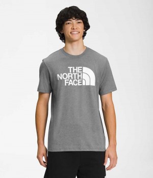 Grey The North Face Short Sleeve Half Dome Men's T-Shirt | MALAYSIA OBHPSE