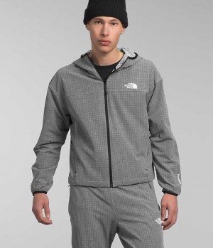 Grey The North Face Tekware™ Grid Hoodie Men's Fleece Jacket | MALAYSIA IWZFJU