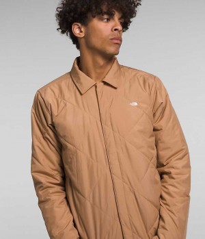 Khaki The North Face Afterburner Flannel Men's Insulated Jacket | MALAYSIA HJUCRS