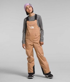 Khaki The North Face Freedom Insulated Girls' Bib Pants | MALAYSIA RYITLC