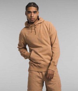 Khaki The North Face Garment Dye Men's Hoodie | MALAYSIA WTGFQL