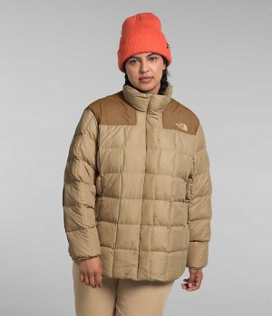 Khaki The North Face Plus Lhotse Reversible Women's Puffer Jacket | MALAYSIA WVYNKZ