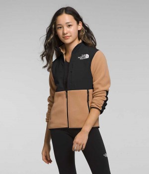 Khaki / Black The North Face Denali Girls' Fleece Jacket | MALAYSIA HSPYQM