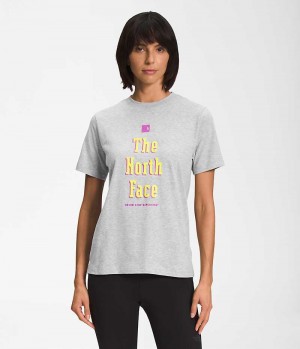 Light Grey The North Face Short Sleeve Brand Proud Women's T-Shirt | MALAYSIA KGBHJW