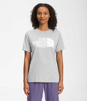 Light Grey The North Face Short Sleeve Half Dome Women's T-Shirt | MALAYSIA AVSRDO