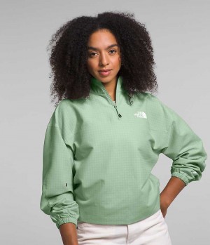 Mint The North Face Tekware™ Grid 1/4 Zip Women's Sweatshirt | MALAYSIA UPGQAM