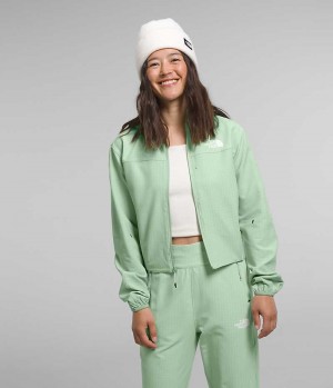 Mint The North Face Tekware™ Grid Full-Zip Women's Fleece Jacket | MALAYSIA CLQGNU