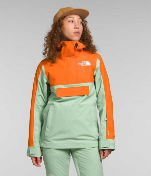 Mint / Orange The North Face Driftview Anorak Women's Insulated Jacket | MALAYSIA WIFPAE