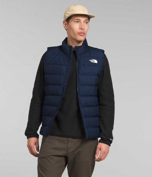 Navy The North Face Aconcagua 3 Men's Down Vest | MALAYSIA TAVEZR