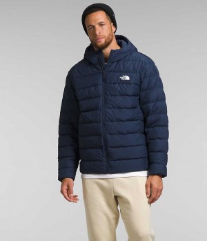 Navy The North Face Big Aconcagua 3 Hoodie Men's Puffer Jacket | MALAYSIA YLMTWG