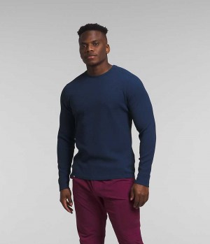 Navy The North Face Canyon Fog Thermal Long Sleeve Men's Pullover | MALAYSIA AHQPSV