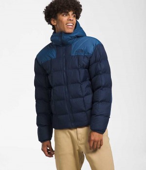 Navy The North Face Lhotse Reversible Hoodie Men's Puffer Jacket | MALAYSIA FIYOCV