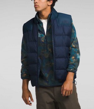 Navy The North Face Lhotse Reversible Men's Down Vest | MALAYSIA HONTBP