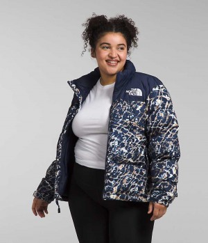 Navy The North Face Plus 1996 Retro Nuptse Women's Puffer Jacket | MALAYSIA DVETPY