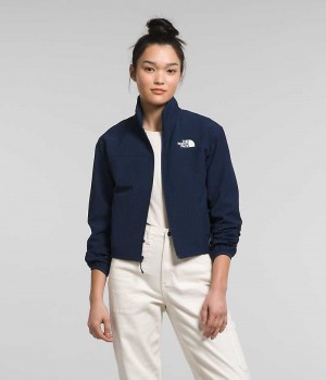 Navy The North Face Tekware™ Grid Full-Zip Women's Fleece Jacket | MALAYSIA OHGBLE