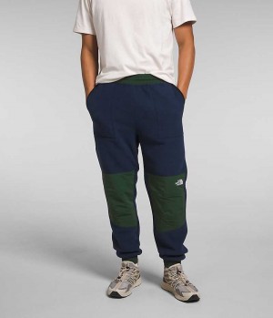 Navy / Green The North Face Denali Men's Fleece Pants | MALAYSIA ERFNQL