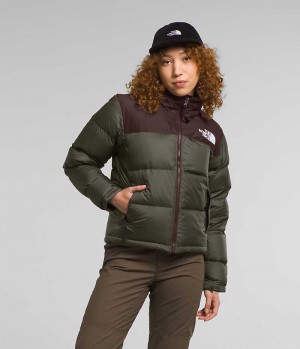 Olive The North Face 1996 Retro Nuptse Women's Puffer Jacket | MALAYSIA YJRFWQ