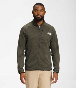 Olive The North Face Canyonlands Full-Zip Men's Fleece Jacket | MALAYSIA AKYTWU