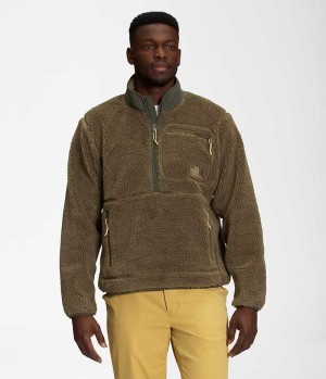 Olive The North Face Extreme Pile Men's Pullover | MALAYSIA IEBOCZ