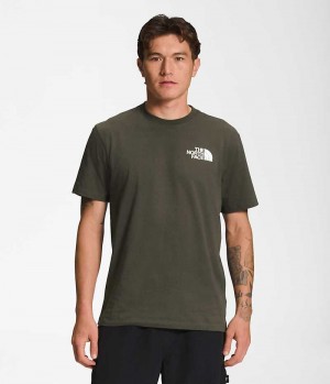 Olive The North Face Short Sleeve Box NSE Men's T-Shirt | MALAYSIA YIKDZF