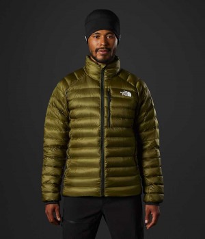 Olive The North Face Summit Breithorn Men's Puffer Jacket | MALAYSIA PUVLMQ