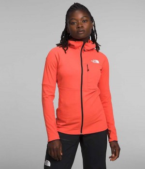 Orange The North Face Summit Series FUTUREFLEECE™ Full-Zip Hoodie Women's Fleece Jacket | MALAYSIA UJWSIT