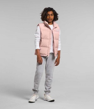 Pink The North Face 1996 Retro Nuptse Boys' Vest | MALAYSIA WHOEAB