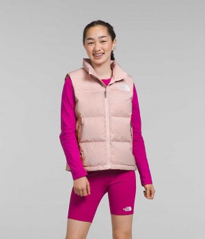 Pink The North Face 1996 Retro Nuptse Girls' Vest | MALAYSIA GLQZJY