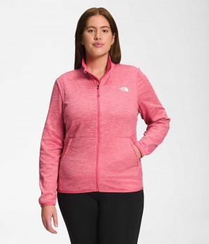 Pink The North Face Plus Canyonlands Full-Zip Women's Fleece Jacket | MALAYSIA WPEQJZ