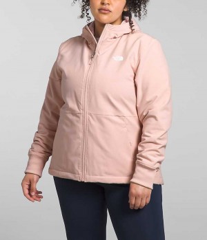 Pink The North Face Plus Shelbe Raschel Hoodie Women's Softshell Jacket | MALAYSIA JUFDNM