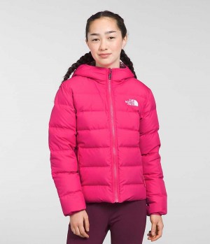 Pink The North Face Reversible North Hooded Girls' Puffer Jacket | MALAYSIA WXVYZB