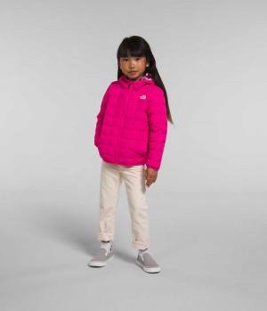 Pink The North Face Reversible ThermoBall™ Hooded Girls' Puffer Jacket | MALAYSIA JFGMWL