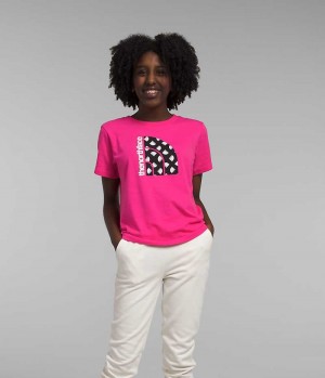 Pink The North Face Short Sleeve Graphic Girls' T-Shirt | MALAYSIA GLMWKU