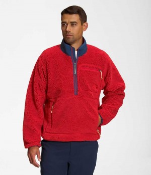 Red The North Face Extreme Pile Men's Pullover | MALAYSIA TVACFJ